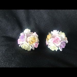 Capodiamonte  candle holder set of 2 Italy made